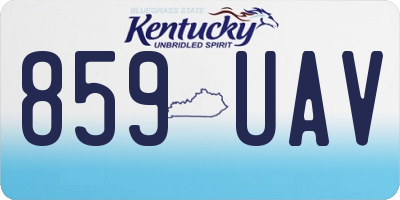 KY license plate 859UAV