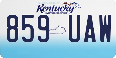 KY license plate 859UAW