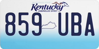 KY license plate 859UBA