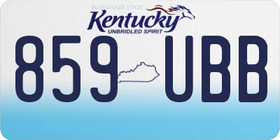 KY license plate 859UBB