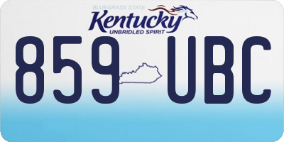 KY license plate 859UBC