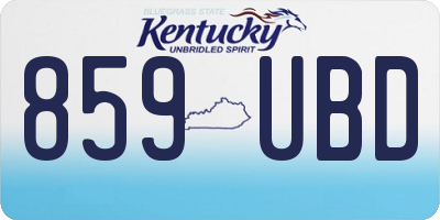 KY license plate 859UBD