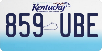 KY license plate 859UBE