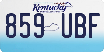 KY license plate 859UBF