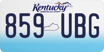 KY license plate 859UBG