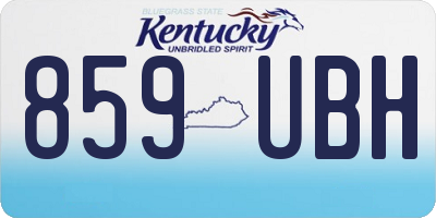 KY license plate 859UBH