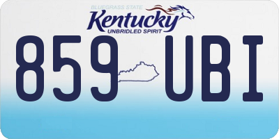 KY license plate 859UBI