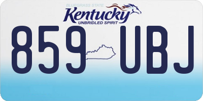 KY license plate 859UBJ