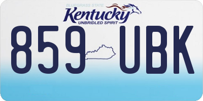 KY license plate 859UBK