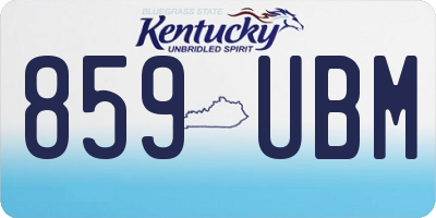 KY license plate 859UBM