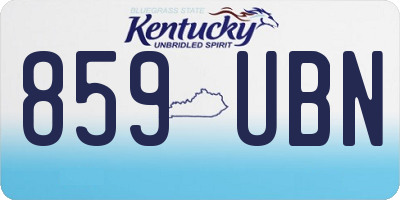 KY license plate 859UBN