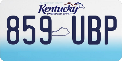 KY license plate 859UBP