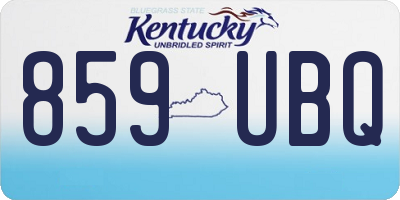 KY license plate 859UBQ