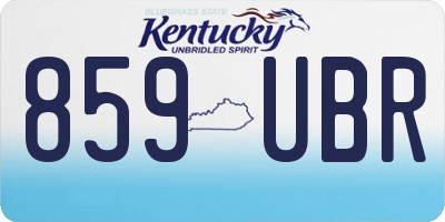 KY license plate 859UBR