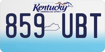 KY license plate 859UBT