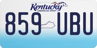 KY license plate 859UBU