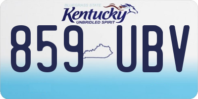 KY license plate 859UBV