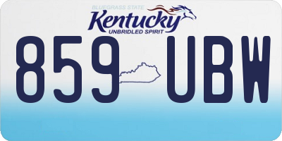KY license plate 859UBW