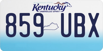 KY license plate 859UBX