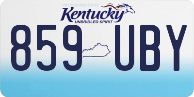 KY license plate 859UBY