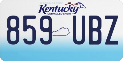 KY license plate 859UBZ