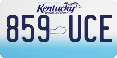 KY license plate 859UCE