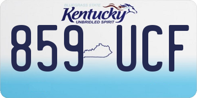 KY license plate 859UCF