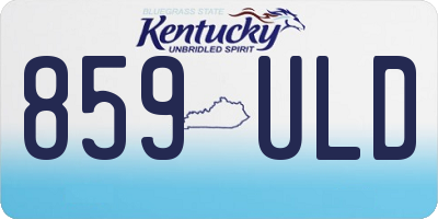 KY license plate 859ULD