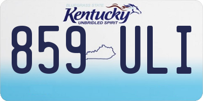KY license plate 859ULI