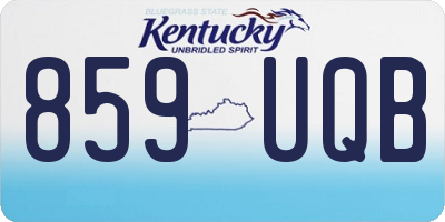 KY license plate 859UQB