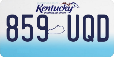 KY license plate 859UQD