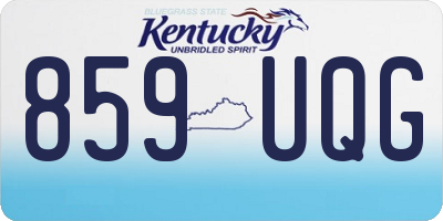 KY license plate 859UQG