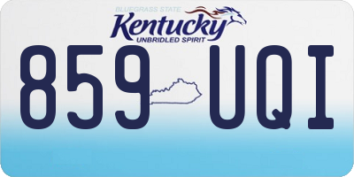 KY license plate 859UQI