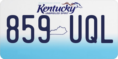 KY license plate 859UQL
