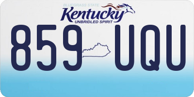KY license plate 859UQU