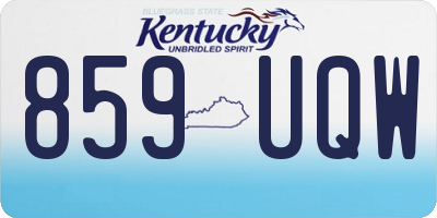 KY license plate 859UQW