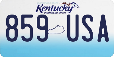 KY license plate 859USA