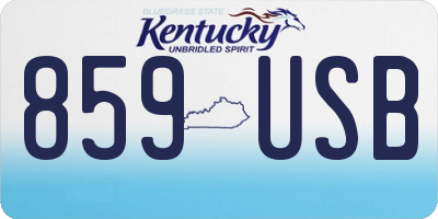 KY license plate 859USB