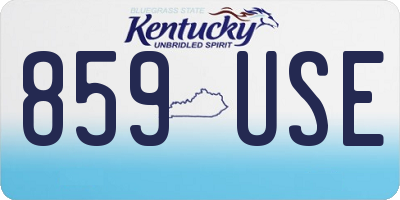 KY license plate 859USE