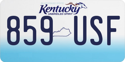 KY license plate 859USF