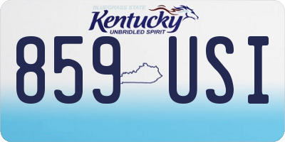 KY license plate 859USI