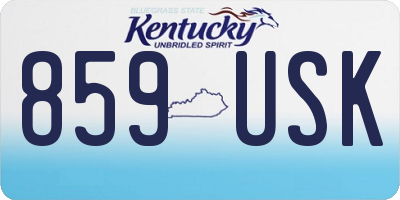 KY license plate 859USK