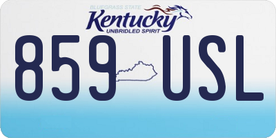 KY license plate 859USL