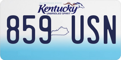 KY license plate 859USN