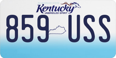 KY license plate 859USS