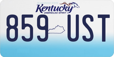 KY license plate 859UST