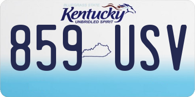 KY license plate 859USV