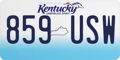 KY license plate 859USW