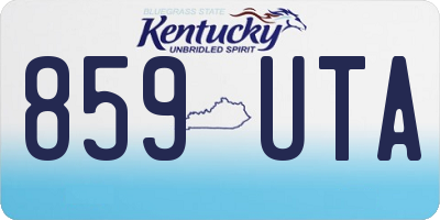 KY license plate 859UTA