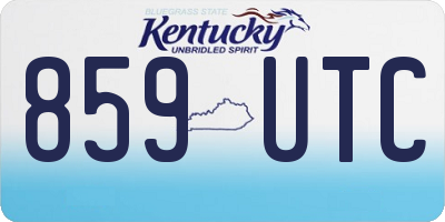 KY license plate 859UTC